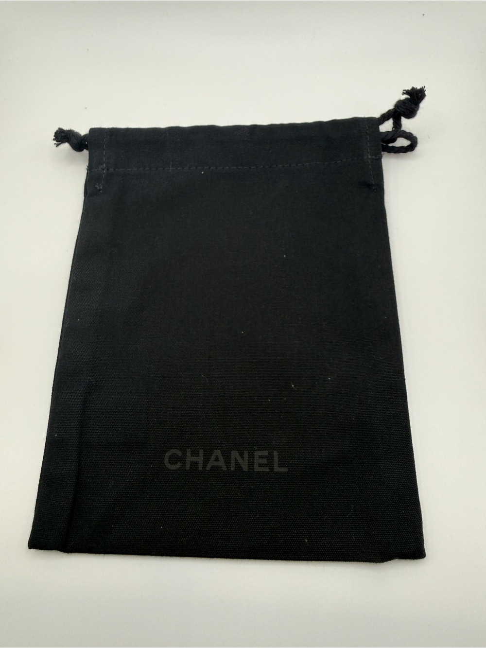 CHANEL Black Drawstring Jewelry/Toiletry Pouch